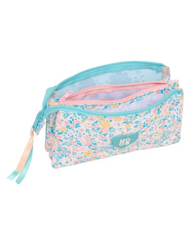 Bolso escolar portatodo safta triple reciclado moos fiori 120x220x30 mm
