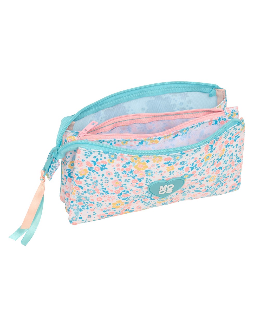 Bolso escolar portatodo safta triple reciclado moos fiori 120x220x30 mm
