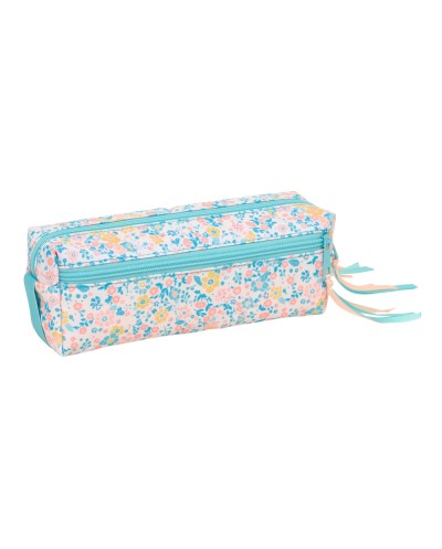 Bolso escolar portatodo safta triple pequeno con goma elastica reciclado moos fiori 85x220x60 mm