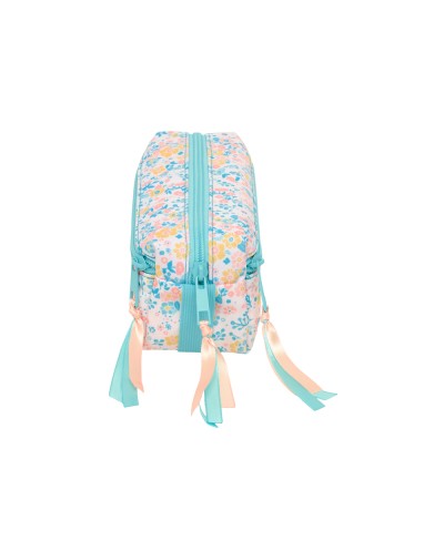 Bolso escolar portatodo safta triple pequeno con goma elastica reciclado moos fiori 85x220x60 mm