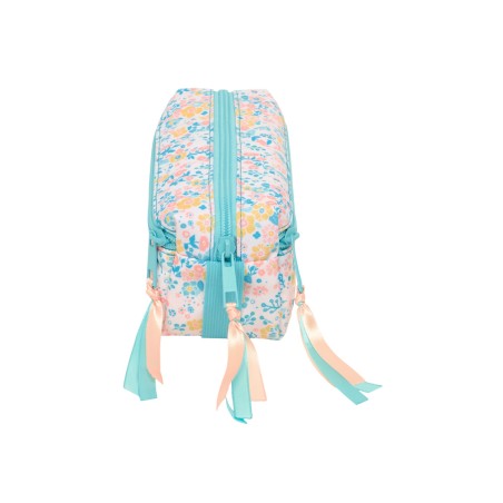 Bolso escolar portatodo safta triple pequeno con goma elastica reciclado moos fiori 85x220x60 mm