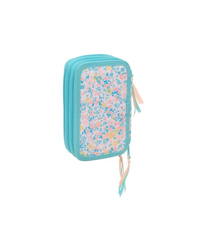 Plumier escolar safta triple cremallera 37 piezas reciclado moos fiorio 195x125x55 mm