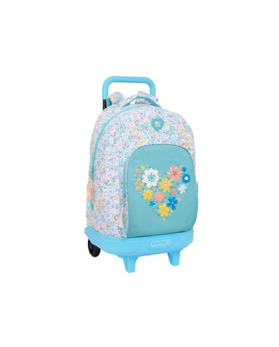 Mochila safta grande con ruedas compact evolution extraible reciclable moos fiori 450x330x220 mm