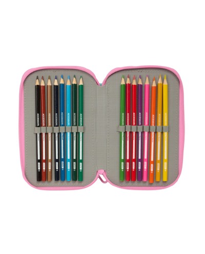 Plumier escolar safta triple cremallera 37 piezas monster high 195x125x55 mm