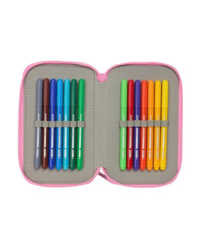 Plumier escolar safta triple cremallera 37 piezas monster high 195x125x55 mm