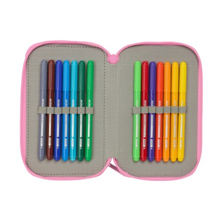 Plumier escolar safta triple cremallera 37 piezas monster high 195x125x55 mm