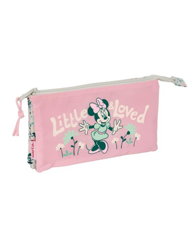 Bolso escolar portatodo safta triple cremallera minnie mouse minty 120x220x30 mm