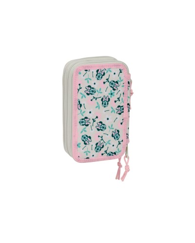 Plumier escolar safta triple cremallera 37 piezas minnie mouse minty 195x125x55 mm