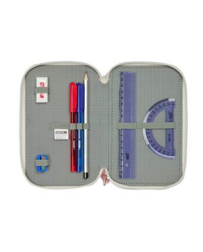 Plumier escolar safta triple cremallera 37 piezas minnie mouse minty 195x125x55 mm