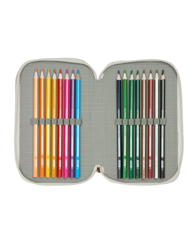 Plumier escolar safta triple cremallera 37 piezas minnie mouse minty 195x125x55 mm