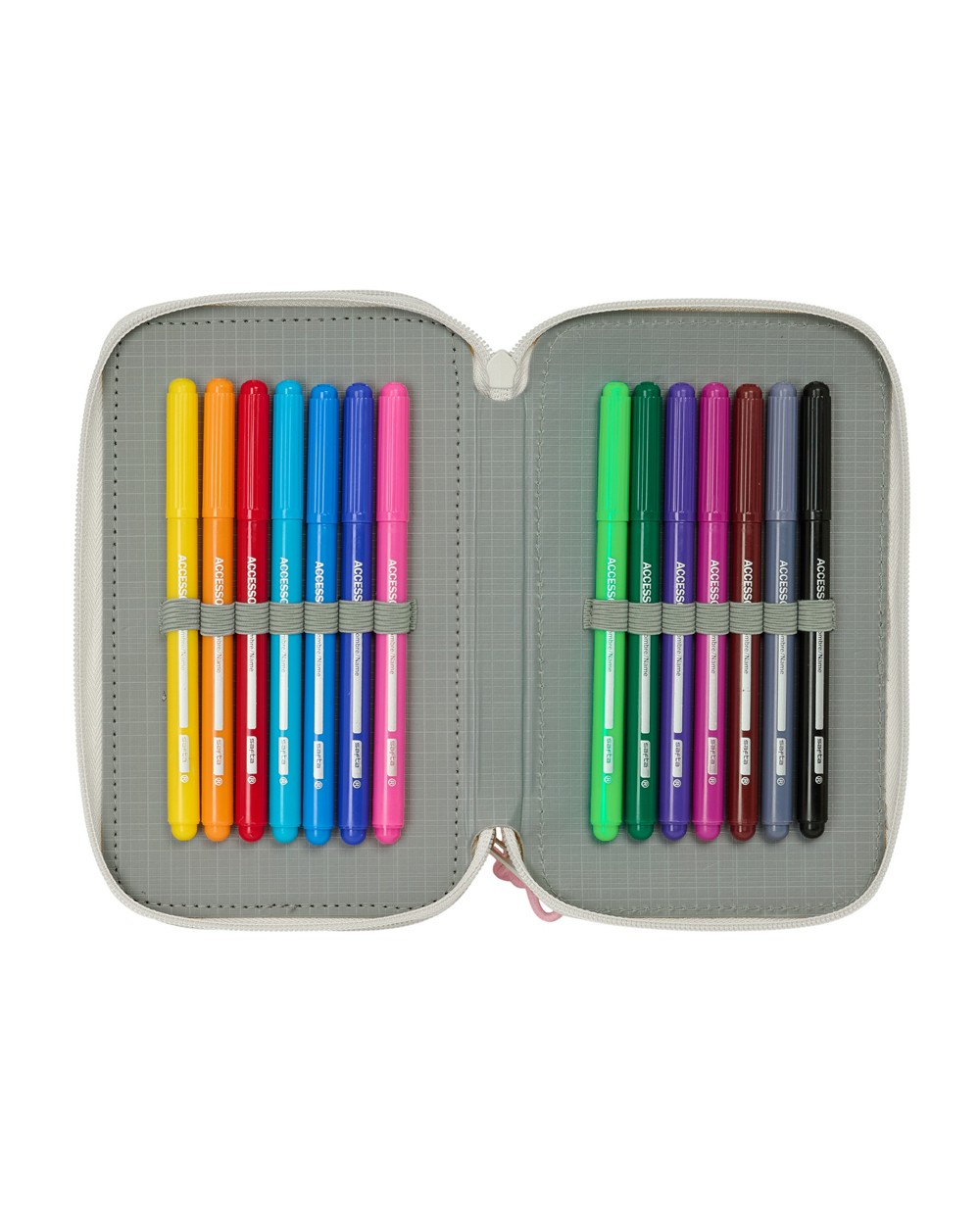 Plumier escolar safta triple cremallera 37 piezas minnie mouse minty 195x125x55 mm