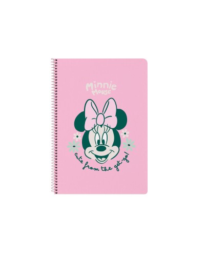 Cuaderno espiral safta folio 80h 60gr cuadro 4 mm tapa extradura minnie mouse minty