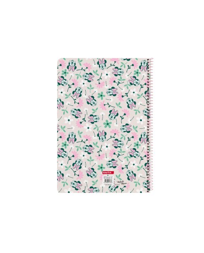 Cuaderno espiral safta folio 80h 60gr cuadro 4 mm tapa extradura minnie mouse minty