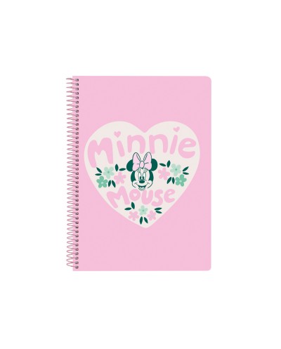 Cuaderno espiral safta cuarto 80h 60gr cuadro 4 mm tapa extradura minnie mouse minty