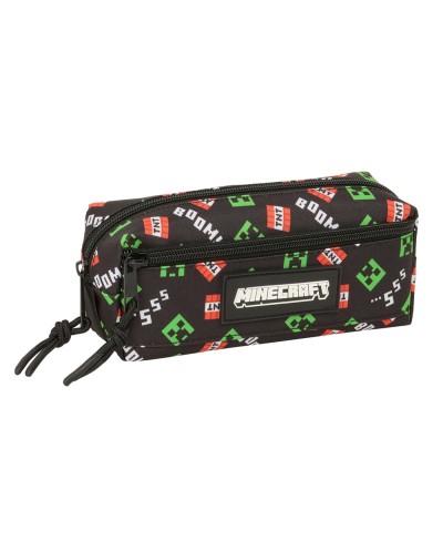 Bolso escolar portatodo safta triple pequeno con goma elastica minecraft 85x220x60 mm