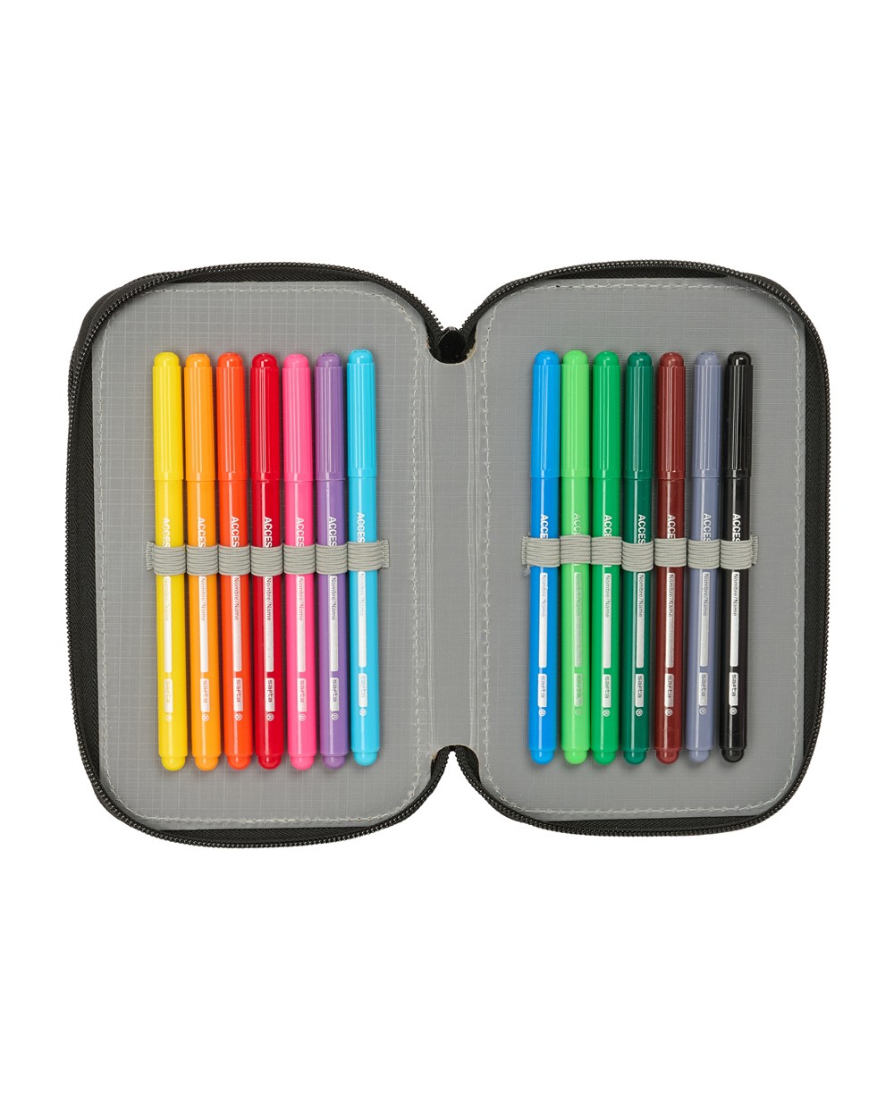 Plumier escolar safta triple cremallera 37 piezas minecraft 195x125x55 mm