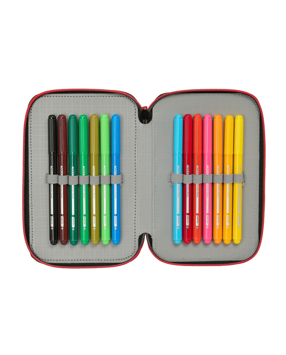 Plumier escolar safta triple cremallera 37 piezas miles morales 195x125x55 mm