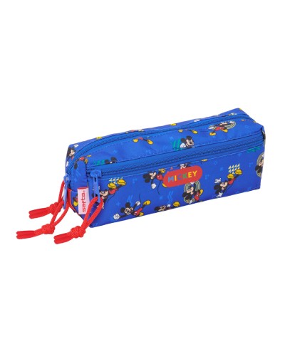Bolso escolar portatodo safta triple pequeno con goma elastica mickey mouse today 85x220x60 mm