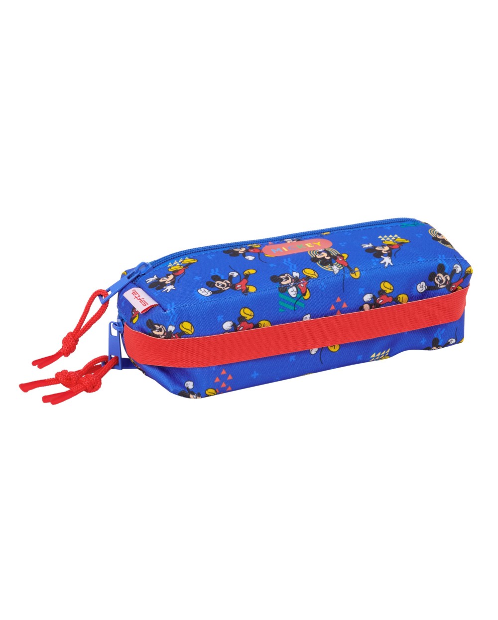 Bolso escolar portatodo safta triple pequeno con goma elastica mickey mouse today 85x220x60 mm