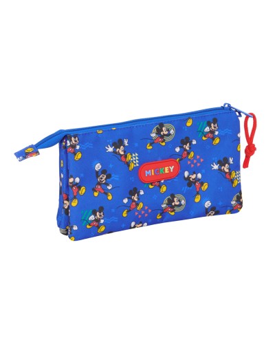 Bolso escolar portatodo safta triple mickey mouse today 120x220x30 mm