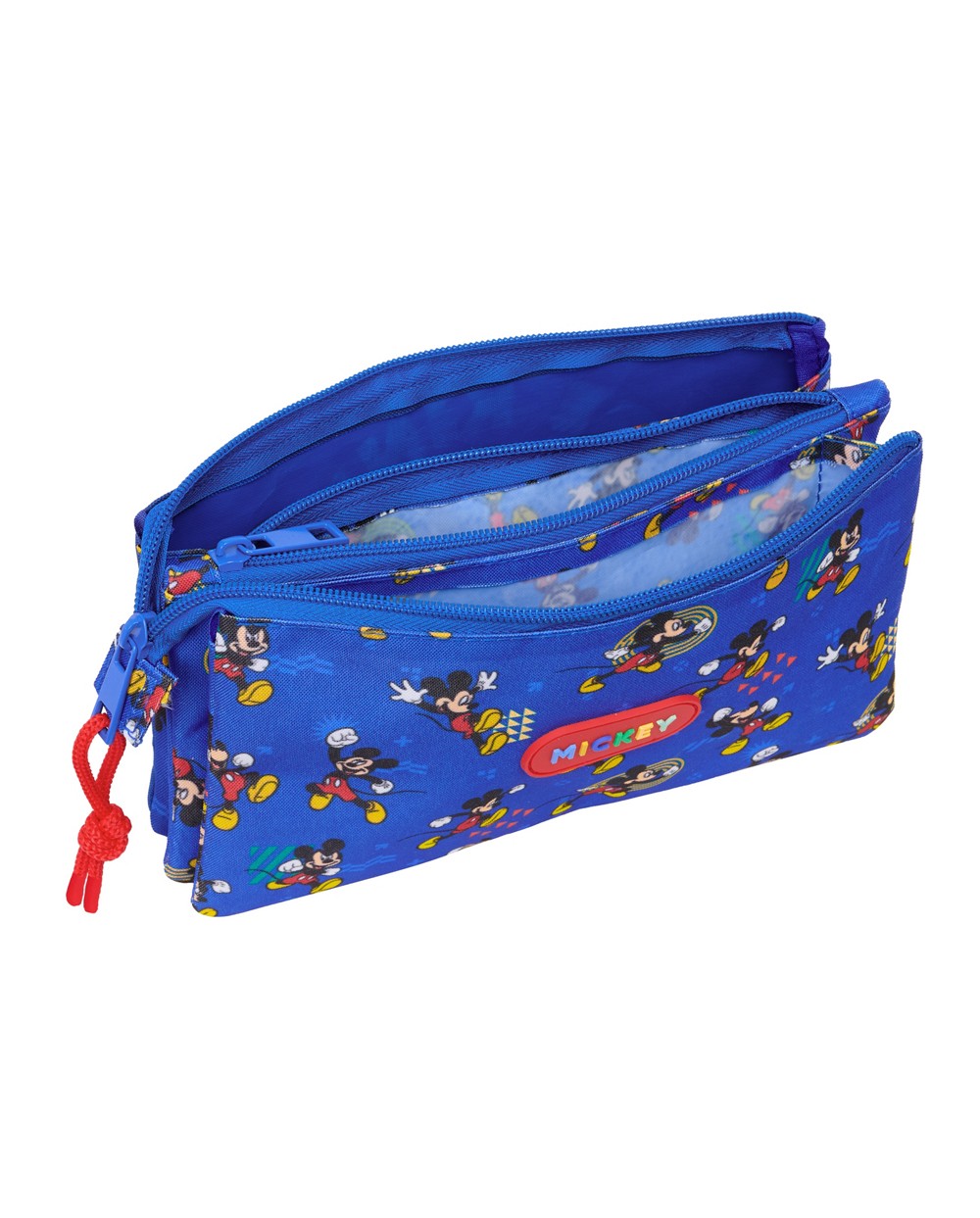 Bolso escolar portatodo safta triple mickey mouse today 120x220x30 mm
