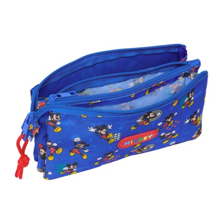 Bolso escolar portatodo safta triple mickey mouse today 120x220x30 mm
