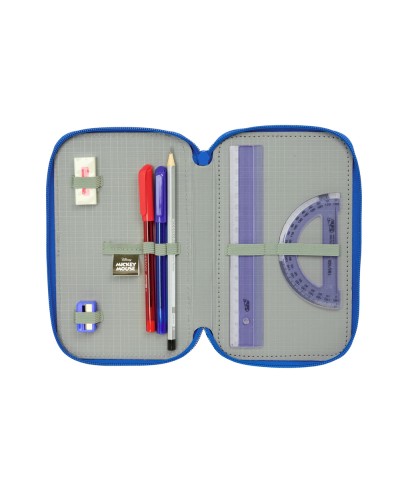 Plumier escolar safta triple cremallera 37 piezas mickey mouse today 195x125x55 mm