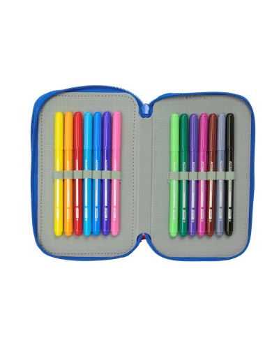 Plumier escolar safta triple cremallera 37 piezas mickey mouse today 195x125x55 mm