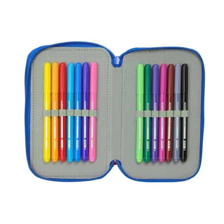 Plumier escolar safta triple cremallera 37 piezas mickey mouse today 195x125x55 mm