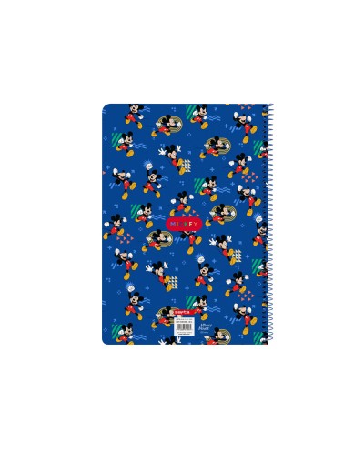 Cuaderno espiral safta folio 80h 60gr cuadro 4 mm tapa extradura mickey mouse today