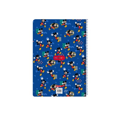 Cuaderno espiral safta folio 80h 60gr cuadro 4 mm tapa extradura mickey mouse today