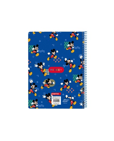 Cuaderno espiral safta cuarto 80h 60gr cuadro 4 mm tapa extradura mickey mouse today