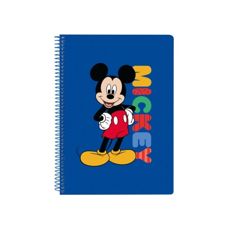 Cuaderno espiral safta cuarto 80h 60gr cuadro 4 mm tapa extradura mickey mouse today
