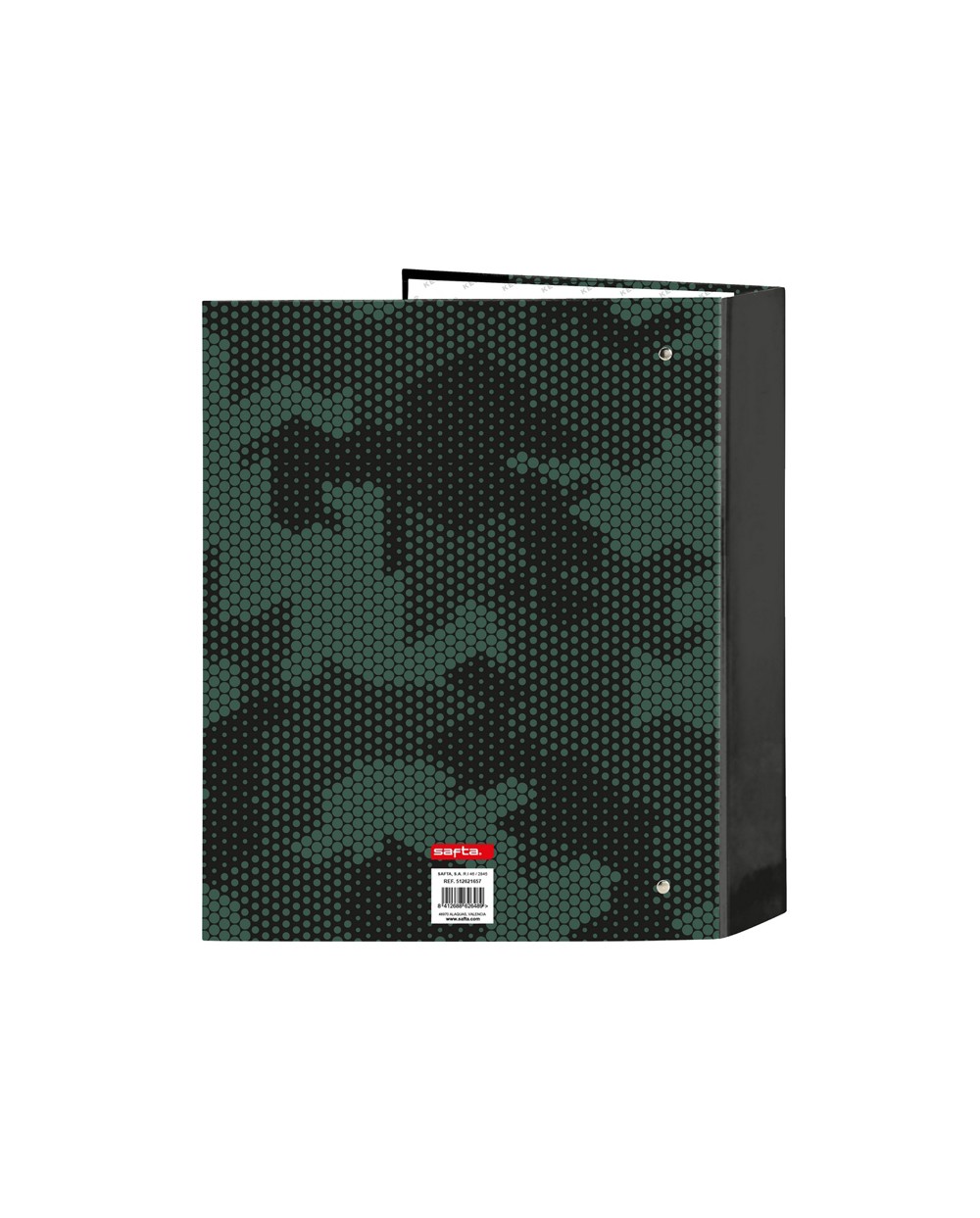 Carpeta carton folio 4 anillas safta lomo ancho kelme camo