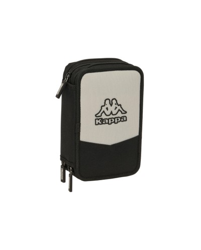 Plumier escolar safta triple cremallera 37 piezas kappa grey 195x125x55 mm