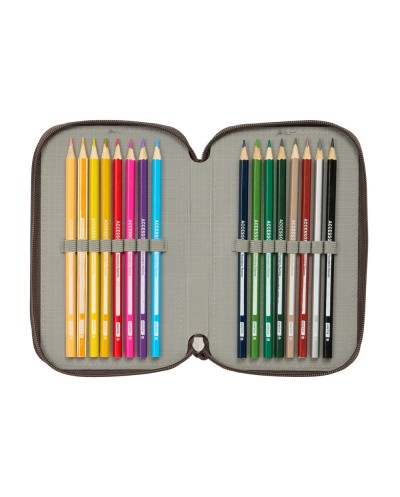 Plumier escolar safta triple cremallera 37 piezas jurassic world 195x125x55 mm