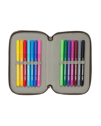 Plumier escolar safta triple cremallera 37 piezas jurassic world 195x125x55 mm