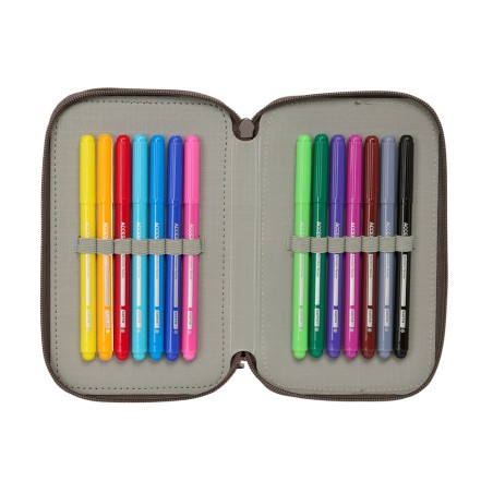 Plumier escolar safta triple cremallera 37 piezas jurassic world 195x125x55 mm