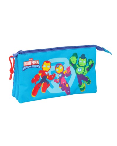 Bolso escolar portatodo safta triple iron man 120x220x30 mm