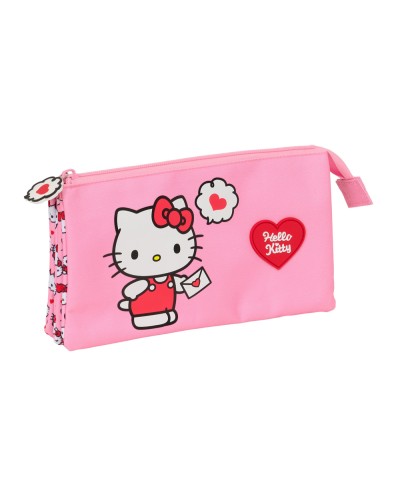 Bolso escolar portatodo safta triple hello kitty 120x220x30 mm