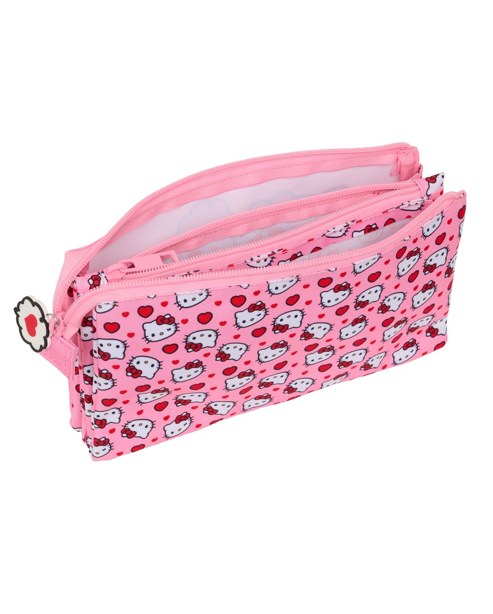 Bolso escolar portatodo safta triple hello kitty 120x220x30 mm