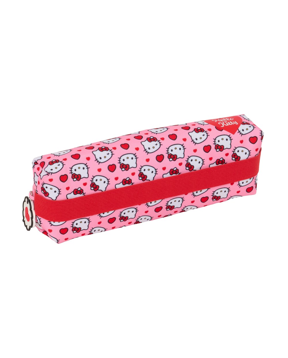 Bolso escolar portatodo safta rectangular con goma elastica hello kitty 40x220x70 mm