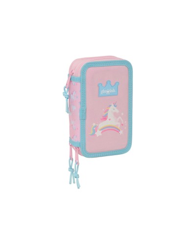 Plumier escolar safta triple cremallera 37 piezas glowlab kids 195x125x55 mm