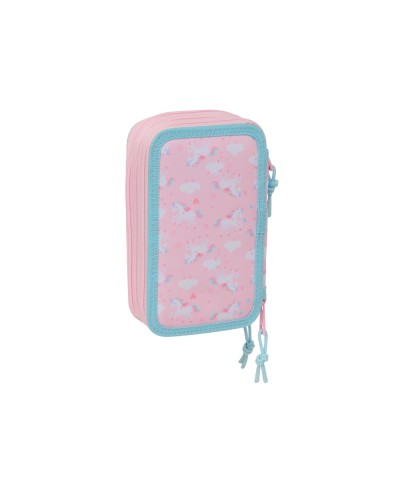 Plumier escolar safta triple cremallera 37 piezas glowlab kids 195x125x55 mm