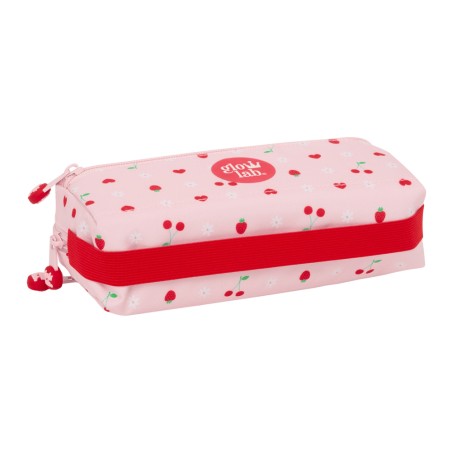 Bolso escolar portatodo safta triple pequeno con goma elastica glowlab frutitas 85x220x60 mm