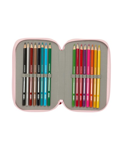 Plumier escolar safta triple cremallera 37 piezas glowlab frutitas 195x125x55 mm