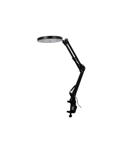 Lampara de escritorio q connect hadar led 8w 380lm aluminio con pinza y lupa brazo doble color negro