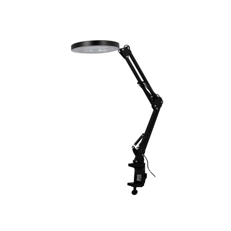 Lampara de escritorio q connect hadar led 8w 380lm aluminio con pinza y lupa brazo doble color negro