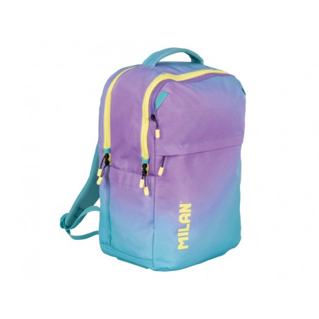 Mochila milan coleccion sunset 5 cremalleras 25 l turquesa 454x280x200 mm