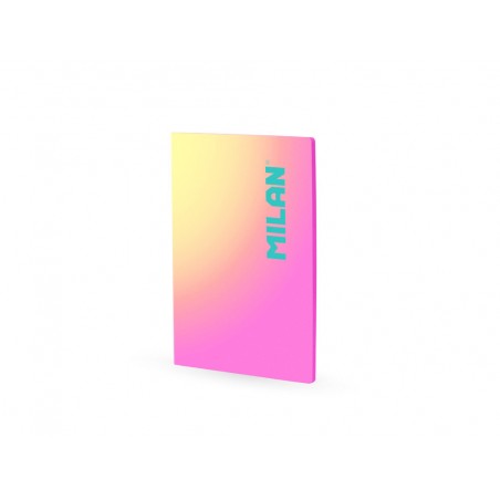Libreta encolada milan coleccion sunset din a4 48 hojas 95 gr cuadricula 5mm rosa